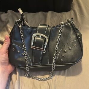 SHEIN Stylish Black Chain Strap Bag